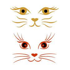 Cat Faces Cuttable Svg Png Dxf Eps Designs Cameo File Silhouette Cat Face Drawing Cat Face Cat Template