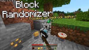 Block Randomizer Concept For Minecraft Bedrock Edition Youtube