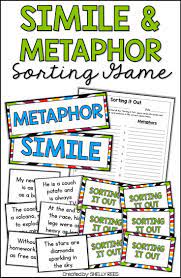 Simile And Metaphor Game And Figurative Language Activities For 3rd 4th 5th And 6th G Similes And Metaphors Figurative Language Activity Figurative Language