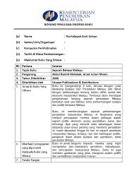 Sekolah menengah kebangsaan mentakab kod sekolah: Borang Penulisan Sinopsis Buku