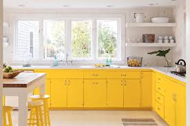 Painted Kitchen Cabinet Ideas Armoires De Cuisine Jaune Renovation Cuisine Interieur De Cuisine