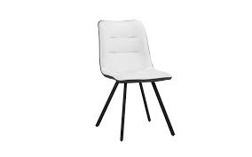Set Of 2 Dining Chairs Faux Leather Kitchen Chairs With Sturdy Metal Legs For Dining Room Black White Leather Kitchen Chairs Kitchen Chairs Black Dining Room