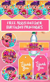 Free Abby Hatcher Birthday Party Printable Files Banner Cupcake Toppers Water Bottl Birthday Party Printables Free Birthday Stuff Coloring Birthday Cards
