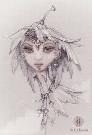 This Elf Girl Comes From An Ancient Forest Where All The Leaves Have Turned To Silver In This Image She Is Wearing A Sp Fairy Drawings Faery Art Fairy Artwork