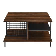 Walker edison modern square coffee table with open shelve living room accent ottoman storage shelf, 30 inch, black/grey wash 5.0 out of 5 stars 3 $177.65 $ 177. 30 Inch Metal And Wood Square Coffee Table Dark Walnut By Walker Edison