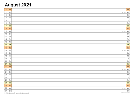 Kalender für august 2021 zum ausdrucken. Kalender August 2021 Als Pdf Vorlagen