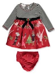 Bonnie Jean Baby Girls Nutcracker Party Dress With Diaper Cover