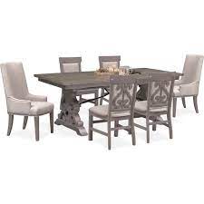Charthouse Rectangular Dining Table 2 Host Chairs And 4 Upholstered Dining Chairs Dining Room Furniture Modern Upholstered Dining Chairs Host Chairs