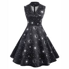 Aliexpress Com Buy Rosetic Women Gothic Dresses Vintage Black Loose Polka Dots Floral Lace Print Female Midi Dress Sleeveless Pretty Dresses Fashion Dresses