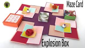 Add sentiments, then decorate the cards with stickers, twine and sequins, to finish. Super Maze Explosion Box Card Diy Tutorial By Paper Folds Youtube