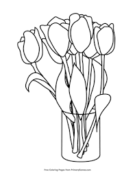 Maybe you would like to learn more about one of these? Tulips In A Vase Coloring Page Free Printable Pdf From Primarygames