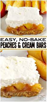 No Bake Peaches Cream Bars Are One Of My Favorite Fresh Peach Dessert Recipes Made With Peach Jello Cream Peach Dessert Recipes Baked Peach Peach Desserts
