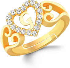 Buy the g alphabet diamond pendant by pc jeweller online at pc jeweller with cod, free shipping, bis hallmark certified,. Kanak Jewels Valentine Ring Letter G Alphabet Rings Gold Adjustable Latest American Diamond Love Heart Initial Letter For Women Girls Girlfriend Men Boys Couples Lovers Ring Brass Cubic Zirconia Gold Plated Ring