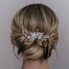 Accessories to dress up each easy wedding hairstyles. Amazon Com Sweetv Bridal Hair Comb Clip Pin Rhinestone Pearl Wedding Hair Accessories For Bride Bridesmaid Silver Beauty Personal Care