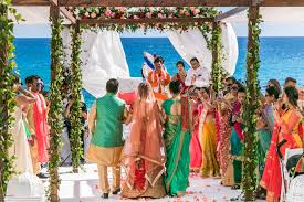 Indian Beach Wedding At The Hilton Los Cabos Pwe Destinationwedding Cabowedding Indian Beach Wedding Indian Wedding Theme Wedding Decorations