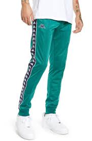 Black And Yellow Kappa Tracksuit Kappa Active Banded Track Pants In Green Blue Modesens Pants Outfit Men Track Pants Outfit Mens Casual Outfits