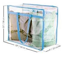 Clear Vinyl Zippered Storage Bags (3-Pack) 40L Sturdy Storage Bags for  Sweaters, Blankets, Comforters, Bedding Sets and Much More! (Light Blue, ...
