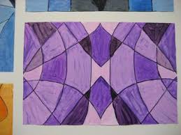 Chucks Crayons And A Little Creativity Symmetrical Monochr Monochromatic Paintings Monochromatic Art Winter Art Lesson
