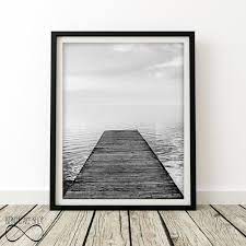 Wooden Pier Printminimalist Wave Posterblack And White Etsy Photography Prints Art Black And White Landscape Infinite Art