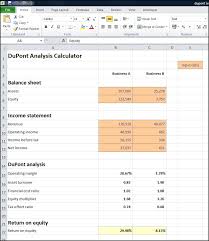 dupont analysis calculator plan projections