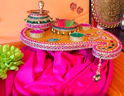 Extra Large Paisley Mehndi Plate For The Oil And Mehndi Rasam See Www Facebook Com Mehnditraysforfun Mehndi Decor Wedding Deco Wedding Mandap