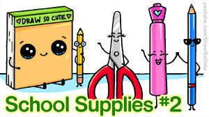 How To Draw Back To School Supplies 2 Cute And Easy Step By Step School Supplies Cute Drawings Cute School Supplies