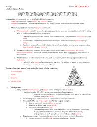 The four nitrogen containing bases are adenine a thymine t cytosine c and guanine g. Biology Name Teacher Key Life Substances Notes