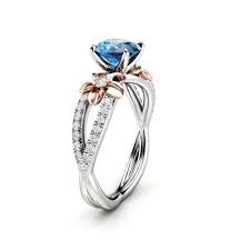 Women can also check out our wide range of wedding rings for a bride with immensely intricate designs that are fit for a grand wedding. 14k White Gold Blue Diamond Engagement Ring For Women Unique Engagement Ring Alternative Gold Flower Ring Floral Blue Diamond Ring Camellia Jewelry