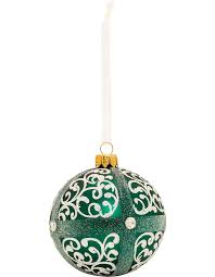 Find just the ornaments a great christmas tree needs, from festive and classy tree toppers to garlands, ribbons and tree skirts. Christmas Baubles Christmas Ornaments Online David Jones Orn Dark Green Matt With White Decoration