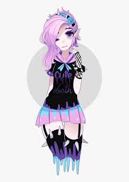 On black hair, it's the color to go for to spice up your traditional do; Pastel Goth Girl With Dark Purple Hair Png Cute Emo Anime Girl Transparent Png Transparent Png Image Pngitem