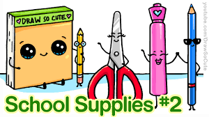 How To Draw Back To School Supplies 2 Cute And Easy Step By Step School Supplies Cute Drawings Cute School Supplies