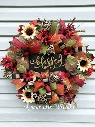 Black And White Deco Mesh Christmas Wreath Blessed Fall Wreath With Black Gold Burgundy Colors White Sunflowers Fall Deco Mesh Wreath Holiday Wreaths Deco Wreaths