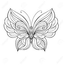 Vettoriale Farfalla Decorativa Libro Da Colorare Per Adulti E