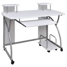 Desk slide out keyboard tray. Vidaxl Computer Desk With Pull Out Keyboard Tray White Cart Game Laptop Table Vidaxl Com