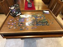 The tables are most often sold for constructing jigsaws and on the puzzle table overview page you can read why. Jigsaw Puzzle Board 30 X 40 With Lazy Susan Etsy In 2021 Jigsaw Puzzle Board Jigsaw Puzzles Jigsaw Puzzle Table