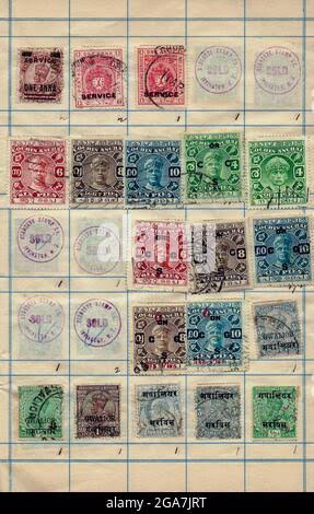 A collection of old postage and revenue stamps from India Anchal post was the early postal service started in the kingdom of Travancore and Cochin before Independence of India Philately is the
