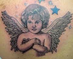 The word cherub (cherubim is the hebrew masculine plural) is a word borrowed from the assyrian kirubu, from karâbu, to be near, hence it means near ones, familiars, personal servants, bodyguards. Cherub And Baby Angel Tattoo Designs And Meanings Tatring Tattoos Piercings