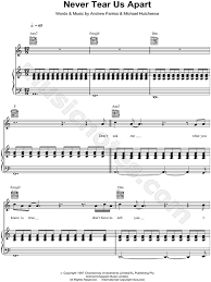 Inxs Never Tear Us Apart Sheet Music In A Minor Transposable Download Print Sku Mn0050330