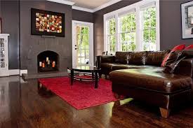 Like The Pop Of Color We Have Dark Leather Furniture Dark Wood Floors Hardwood Floor Colors Bedroom Wall Colors