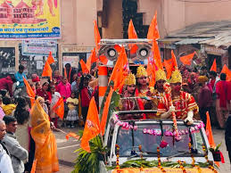 श्री राम के प्राण प्रतिष्ठा महोत्सव के उपलक्ष में बिजोलिया में निकली  शोभायात्रा , यात्रा में गूंजे जय श्री राम के जयकारे | Bhilwara Times