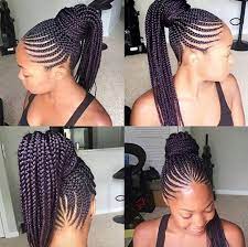 Different hair accessories can meet your various needs and help you make different hairstyles to get the stunning hairstyle depicted above, tightly style your hair into a ponytail and twist the bottom section up and around itself. Straight Up Trenzas Peinados 2018 Fotos African Braids Hairstyles Natural Hair Styles Braided Hairstyles