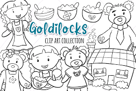 Download Goldilocks Three Bears Black And White Graphic By Keepinitkawaiidesign Creative Fabrica Goldilocks And The Three Bears Clip Art Digital Stamps SVG Cut Files
