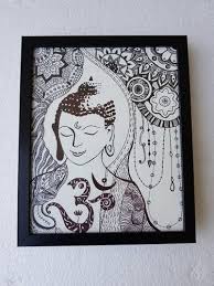 Doodle while on the phone? Black And White Canvas Doodle Art Size 25 Cm X 25 Cm Rs 1500 No Id 19669046530