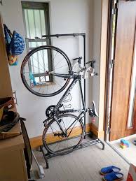 ロードバイク スタンド 縦置き after 製作後 イレクター 自転車スタンド 自転車収納