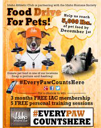 Everypawcountshere Donate Pet Food To The Idaho Athletic Club And Support The Idaho Humane Society And Canyon County Anim Athletic Clubs Humane Society Pets
