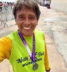 personal record time achieved in half marathon running