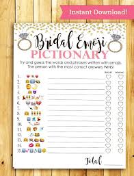 Bridal Shower Game Pictionary Emoji Pictionary Coral And Gold Instant Printable Digi Printable Bridal Shower Games Bridal Shower Diy Wedding Shower Games