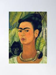 self potrait with monkey Poster