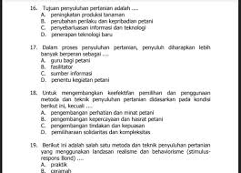 Contoh Soal Dan Kunci Jawaban Tes Seleksi Formasi Penyuluh Pertanian Pppk P3k Tahun 2019 Library Pendidikan
