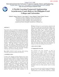 Lapid chief operating officer the tourism infrastructure and enterprise zone authority (tieza) on senate bill no. Pdf A Flexible Learning Framework Implementing Asynchronous Course Delivery For Philippine Local Colleges And Universities